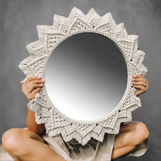 THALIA Miroir en macramé 