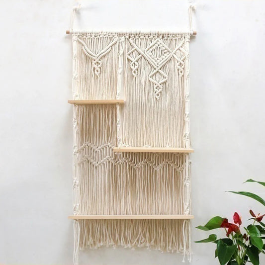 LUNA Étagère en macramé 